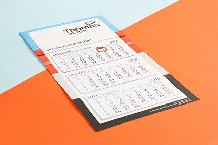 Kalendarz trójdzielny Thermo King na szarej podkładce